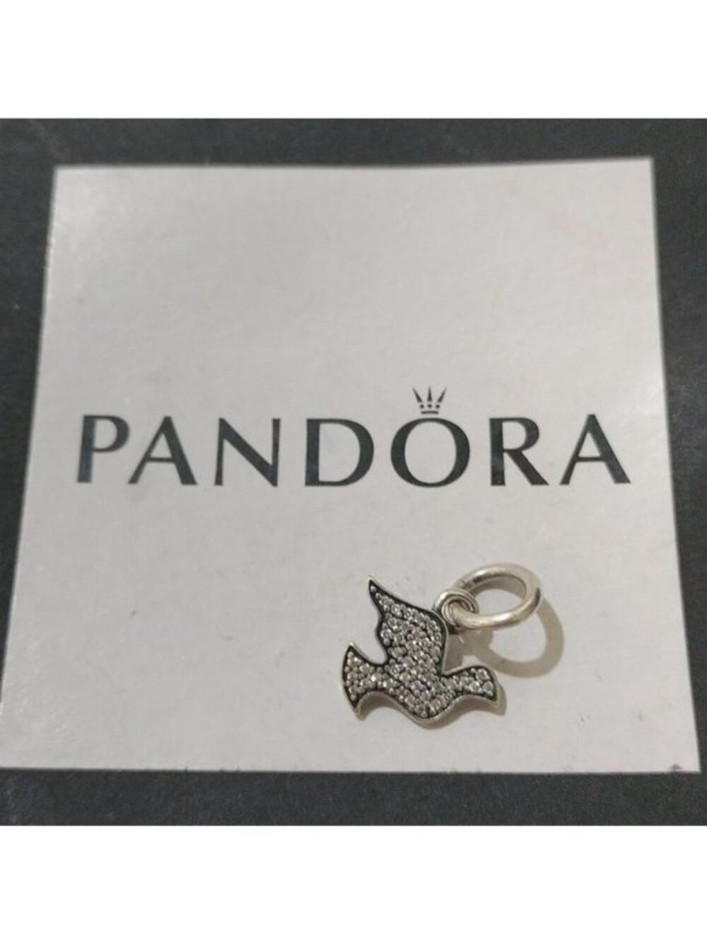 Pandora Sterling Silver Symbol of Hope Dove Dangle with Clear Zirconia -791350cz